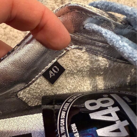 P448 John Silver Python Blue Lace Sneakers Size 9 - Picture 10 of 10